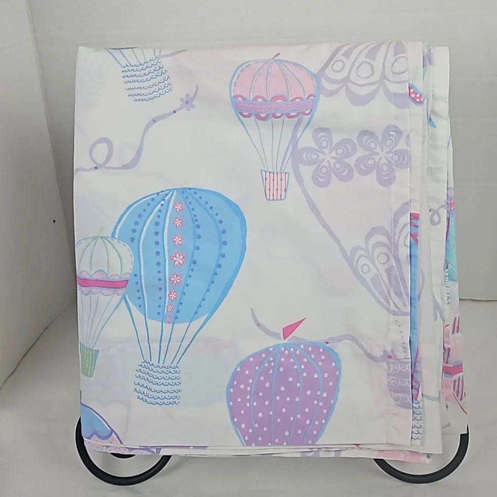 Pottery Barn Lavender Hot Air Balloons Full Flat Sheet 2 Standard Pillowcases